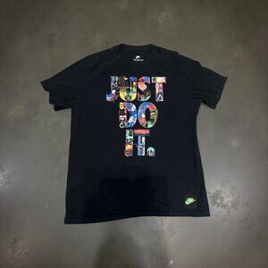 Nike Just Do It Mens Large Collage Graphic T-Shirt Tee Black Streetwear